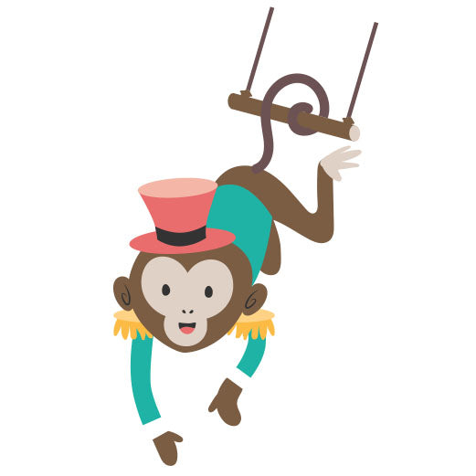 Circus Animal Swinging Monkey | Print & Cut File