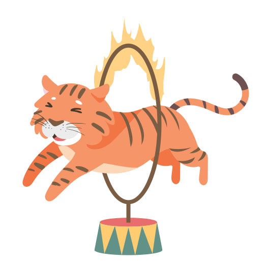 cartoon circus tiger
