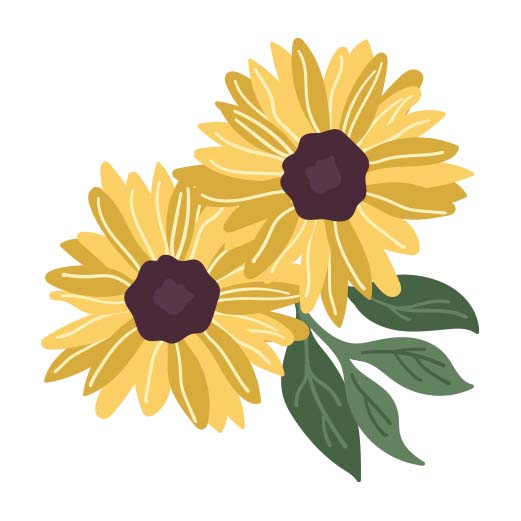 sunflower 2本 Two Sunflowers | Print & Cut File – CraftSmithco