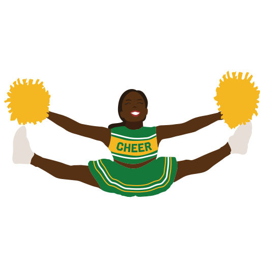 Cheerleader with Poms | Print & Cut File