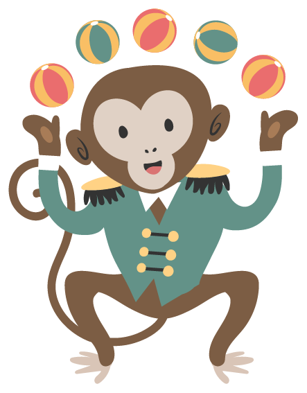 Circus Animal Juggling Monkey | Print & Cut File