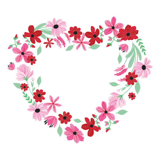 Floral Heart Wreath | Print & Cut File