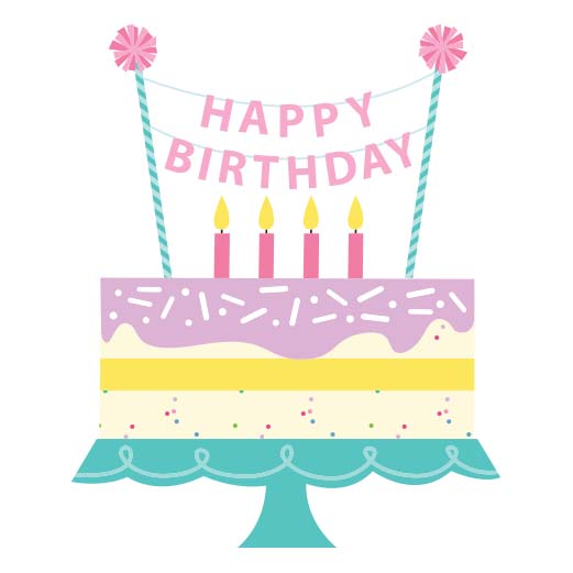 Happy Birthday Fancy Cake | Print & Cut File