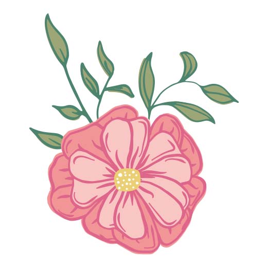 Pink Double Petal Flower | Print & Cut File