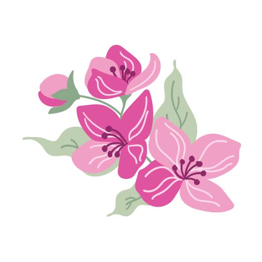 Pink Floral Bunch | Print & Cut File