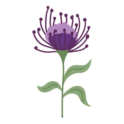 Purple Spiny Flower | Print & Cut File