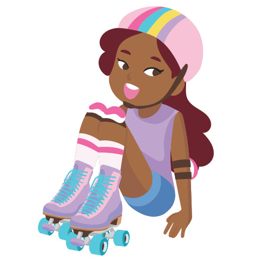Sitting Roller Skating Girl | Print & Cut File